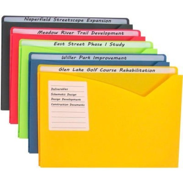 C-Line Products C-Line Products Write-on Poly File Jackets, Assorted, 11 X 8 1/2, 25/BX 63060